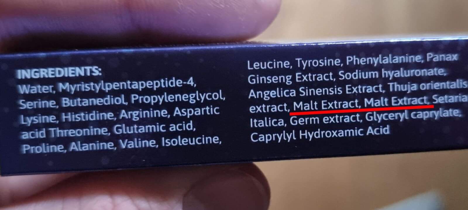 WEWELL enumera el mismo ingrediente dos veces